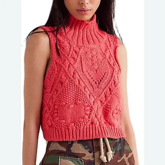 Free People | Tops | Free People Coral Knit Sleeveless Top Sasha
